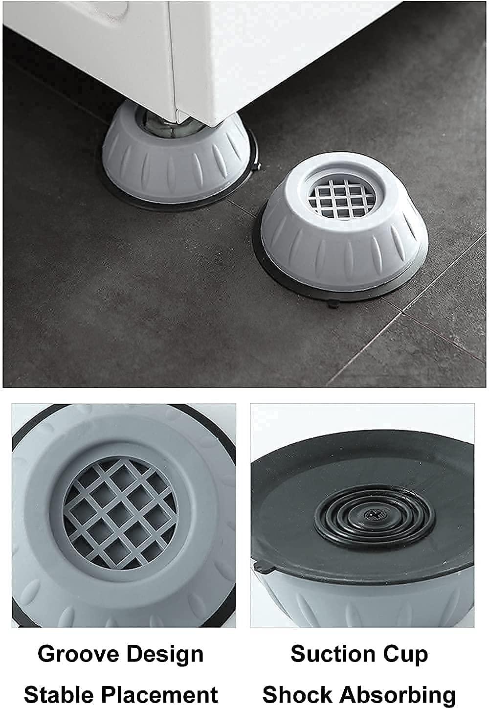 Anti Vibration Pad-Anti-vibration Pads For Washing Machine - 4 Pcs Shock Proof Feet For Washer  Dryer, Great For Home, Laundry Room, Kitchen, Washer, Dryer, Table, Chair, Sofa, Bed (4 Units)
